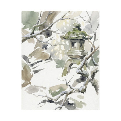 Dappled Stone Lantern Wall Art Print - Japandi Ma