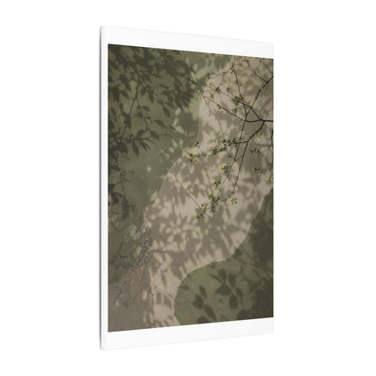 Neutral Shadow Play Canvas Art - Japanese Pattern Japandi