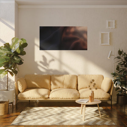 Dark Japandi Silk Drape in Dawn | Shadow Zen Canvas Art