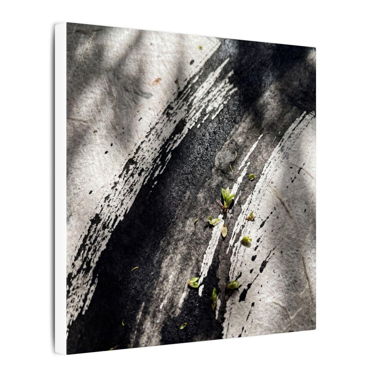 Ink Brushstroke Canvas Art | Spring Dark Japandi Moody Minimal Art