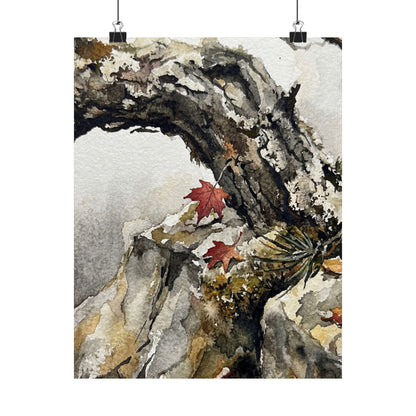 Autumn Pine Tree Watercolor Wall Art Print | Elegant Decor Art Print
