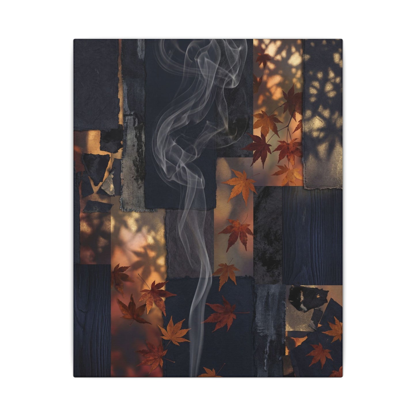 Luxurious Incense Smoke Canvas Art - Dark Texture Dark Japandi