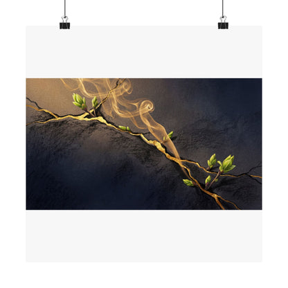 Ma Incense Smoke Wall Art Print - Kintsugi Gold Vein