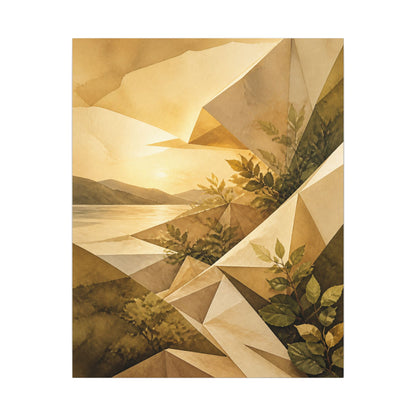 Golden Hour Paper Fold Canvas Art - Japandi Ma