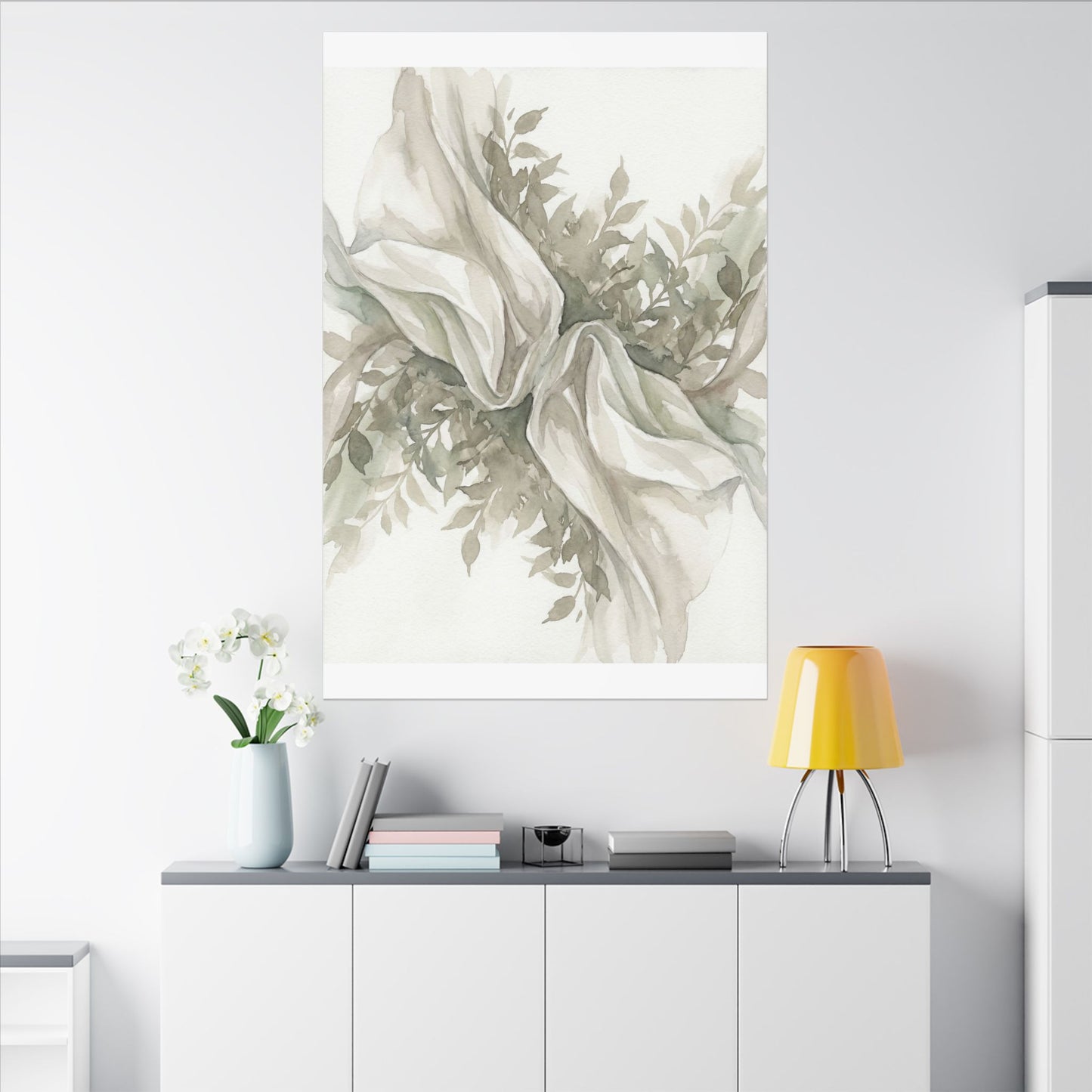 Summer Silk Drape Watercolor Canvas Art | Cozy Decor