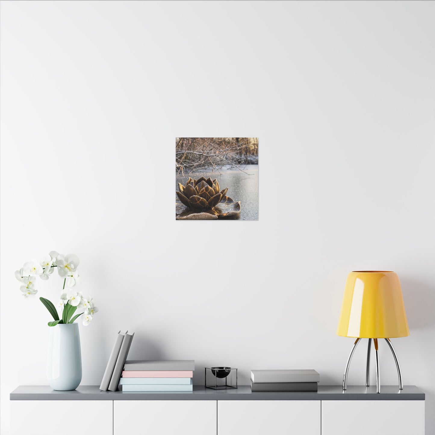 Lotus Flower Gold Repair Canvas Art | Beautiful Kintsugi Art