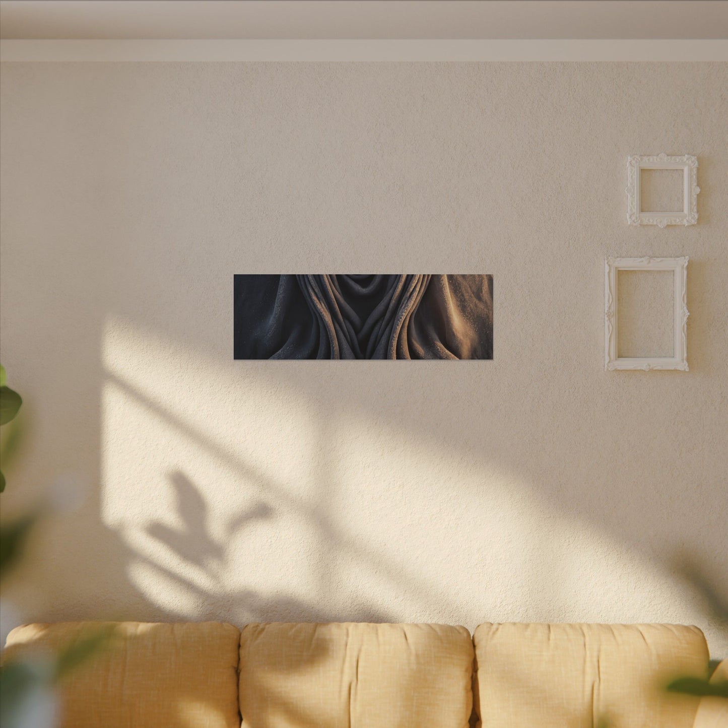 Moody Silk Drape Canvas Art - Shadow Zen Dark Japandi