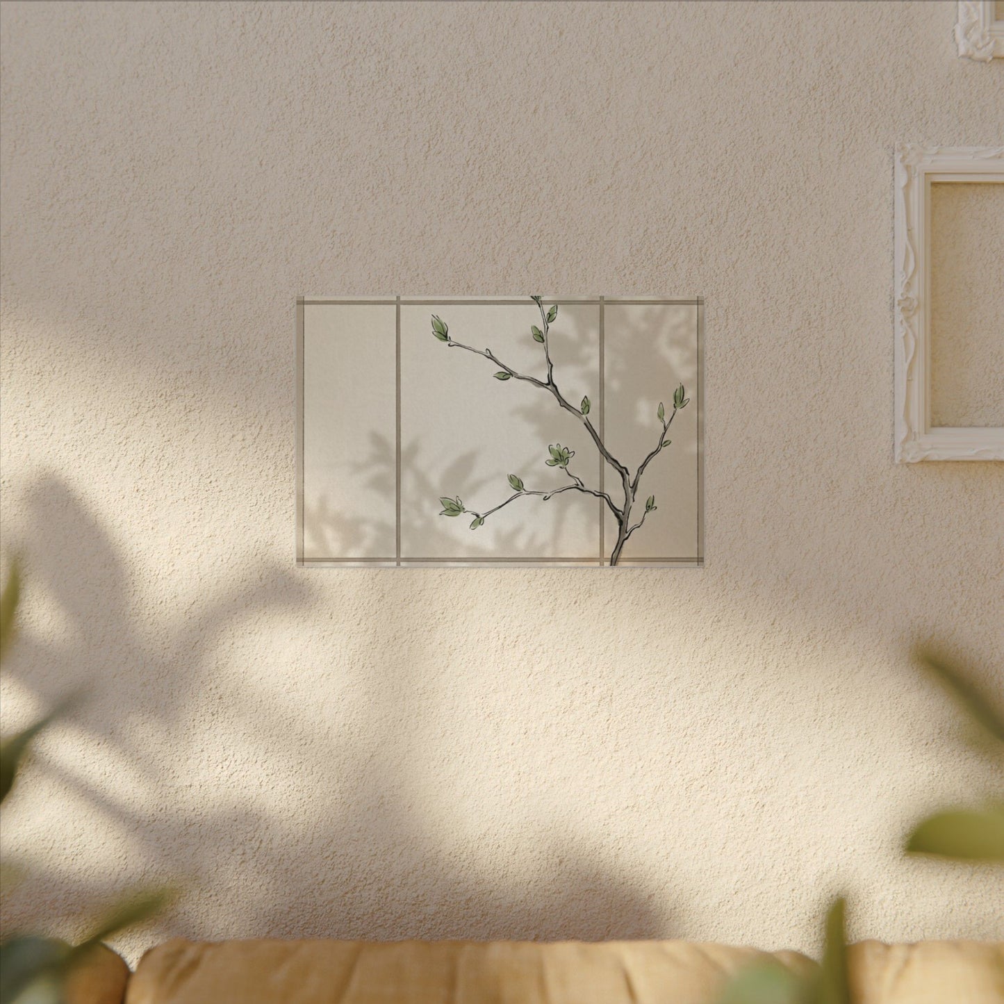 Shoji Screen Spring Canvas Art | Japandi Cozy Design