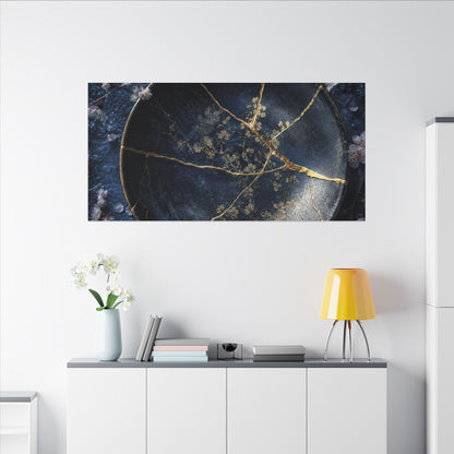 Cherry Blossom Winter Canvas Art | Kintsugi Philosophical Design