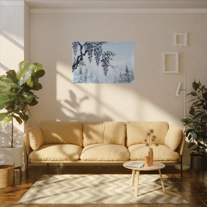 Seijaku Wisteria Canvas Art - Zen Sumi E