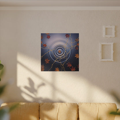 Kintsugi Water Ripple in Dawn | Gold Vein Canvas Art