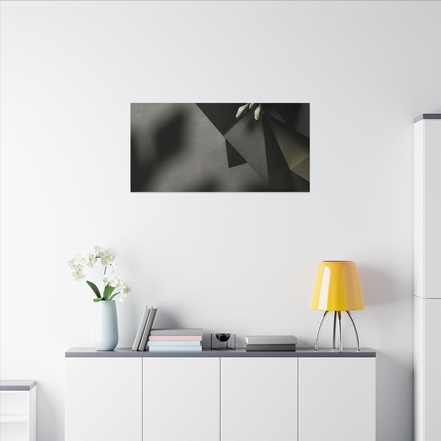 Paper Fold Moody Minimal Canvas Art | Luxurious Dark Japandi Art
