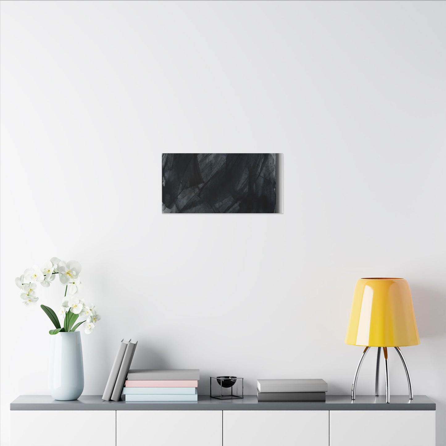 Deep Tones Dark Japandi Charcoal Canvas Art