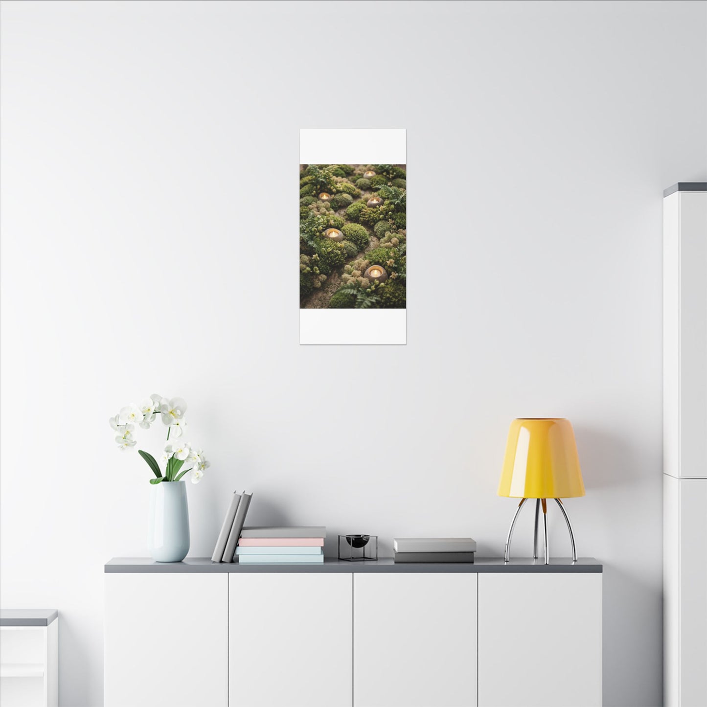 Moss Close Up Japanese Pattern Canvas Art | Neutral Japandi Art