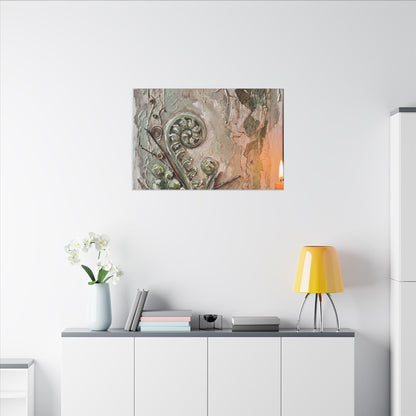Datsuzoku Fern Unfurling Canvas Art - Japandi Texture