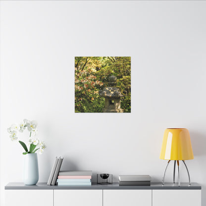 Spring Stone Lantern Gold Repair Canvas Art | Beautiful Decor
