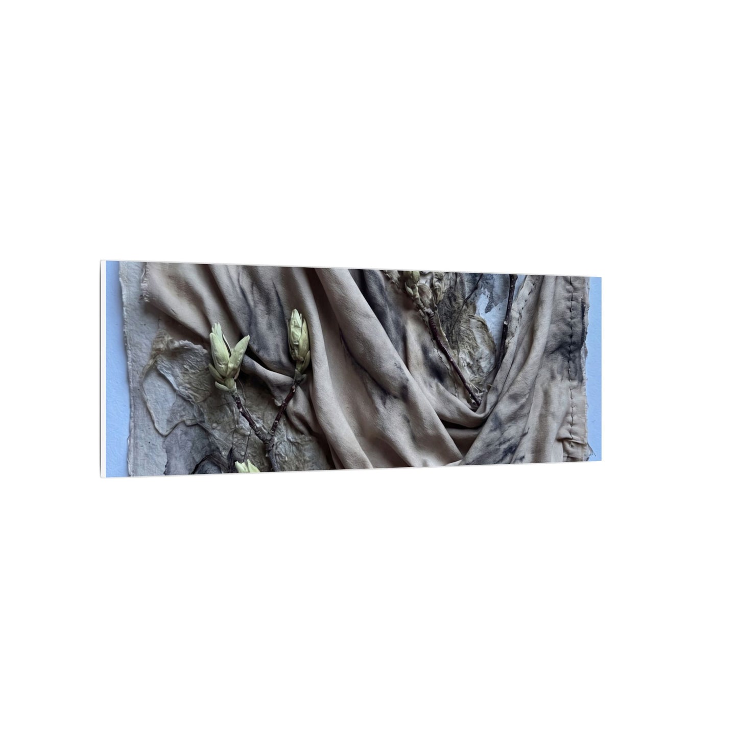 Japandi Silk Drape in Moonlight | Texture Canvas Art