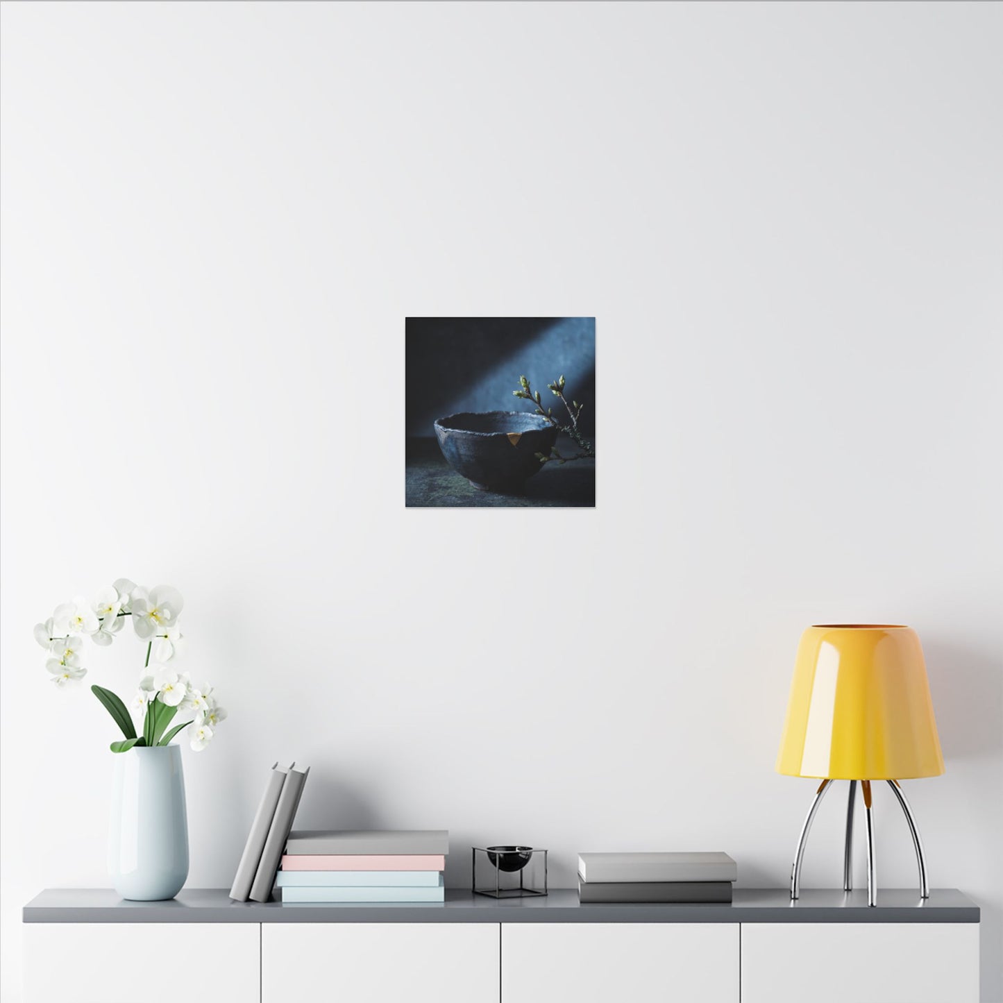 Sophisticated Ceramic Bowl Canvas Art - Shadow Zen Dark Japandi