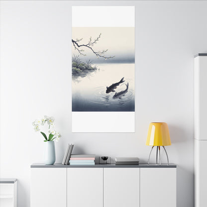 Ma Koi Pond Canvas Art - Zen Ukiyo E Inspired