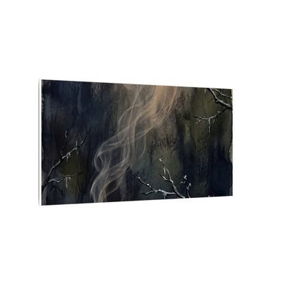 Incense Smoke Winter Canvas Art | Dark Japandi Moody Design