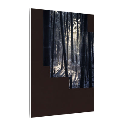 Bamboo Grove Canvas Art | Winter Dark Japandi Moody Minimal Art