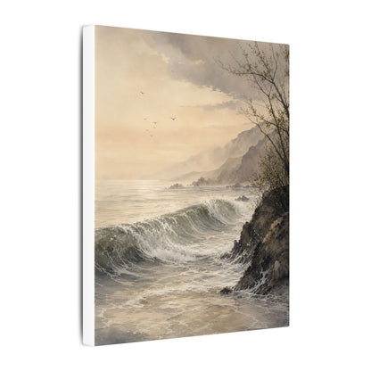 Ocean Wave Spring Canvas Art | Japandi Elegant Design