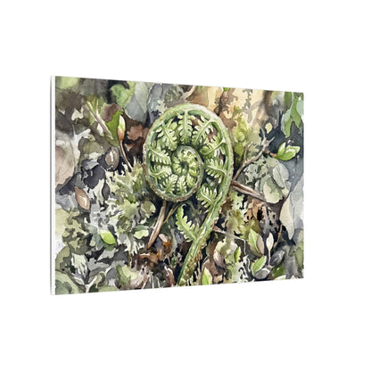 Fern Unfurling Spring Canvas Art | Japandi Neutral Design