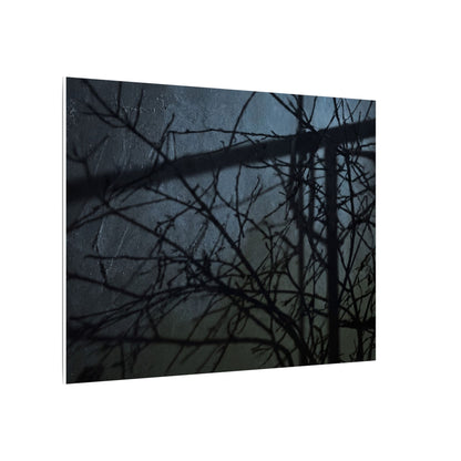 Moonlight Shadow Play Canvas Art - Dark Japandi Shibui