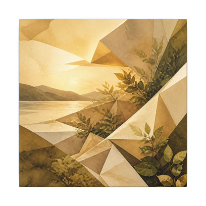 Golden Hour Paper Fold Canvas Art - Japandi Ma