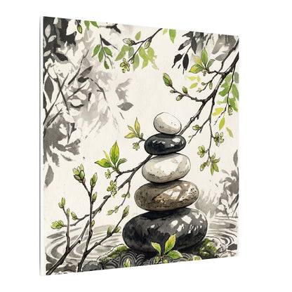 Spring River Stones Japanese Pattern Canvas Art | Elegant Decor