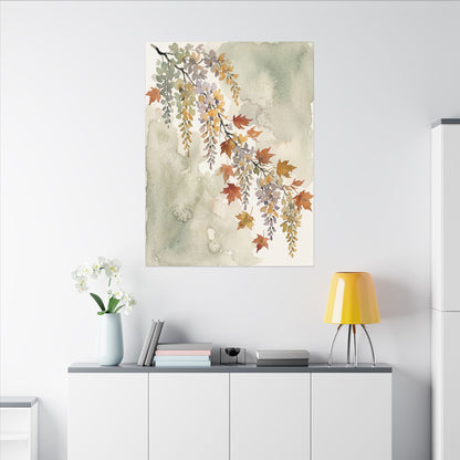 Ma Wisteria Canvas Art - Japandi Watercolor