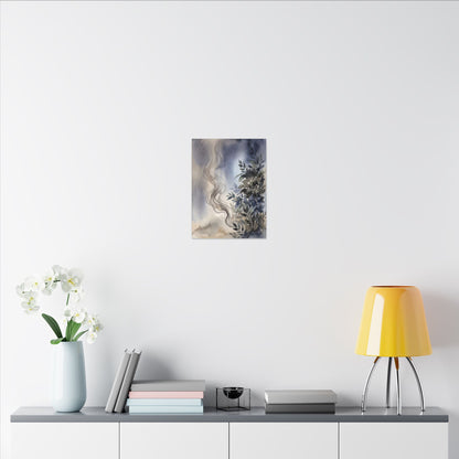 Incense Smoke Summer Canvas Art | Japandi Cozy Design