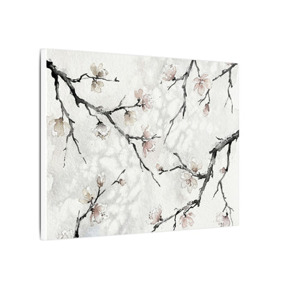 Cherry Blossom Canvas Art | Winter Japandi Watercolor Art