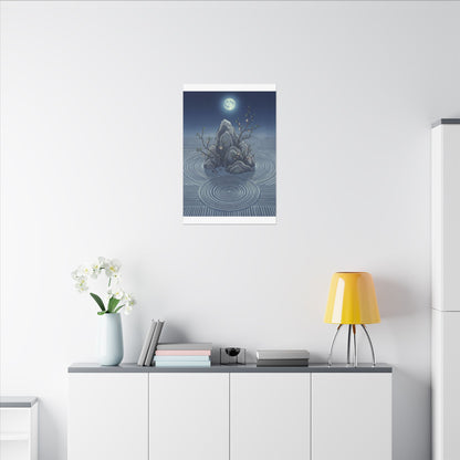 Spring Rock Garden Ukiyo E Inspired Canvas Art | Tranquil Decor