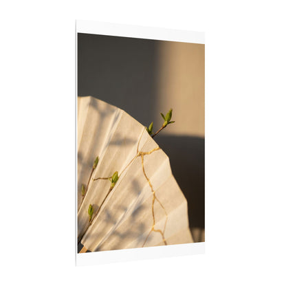 Paper Fold Gold Vein Canvas Art | Healing Kintsugi Art