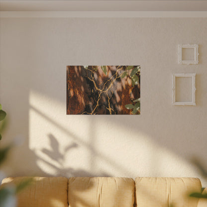 Kanso Rust Patina Canvas Art - Kintsugi Gold Vein
