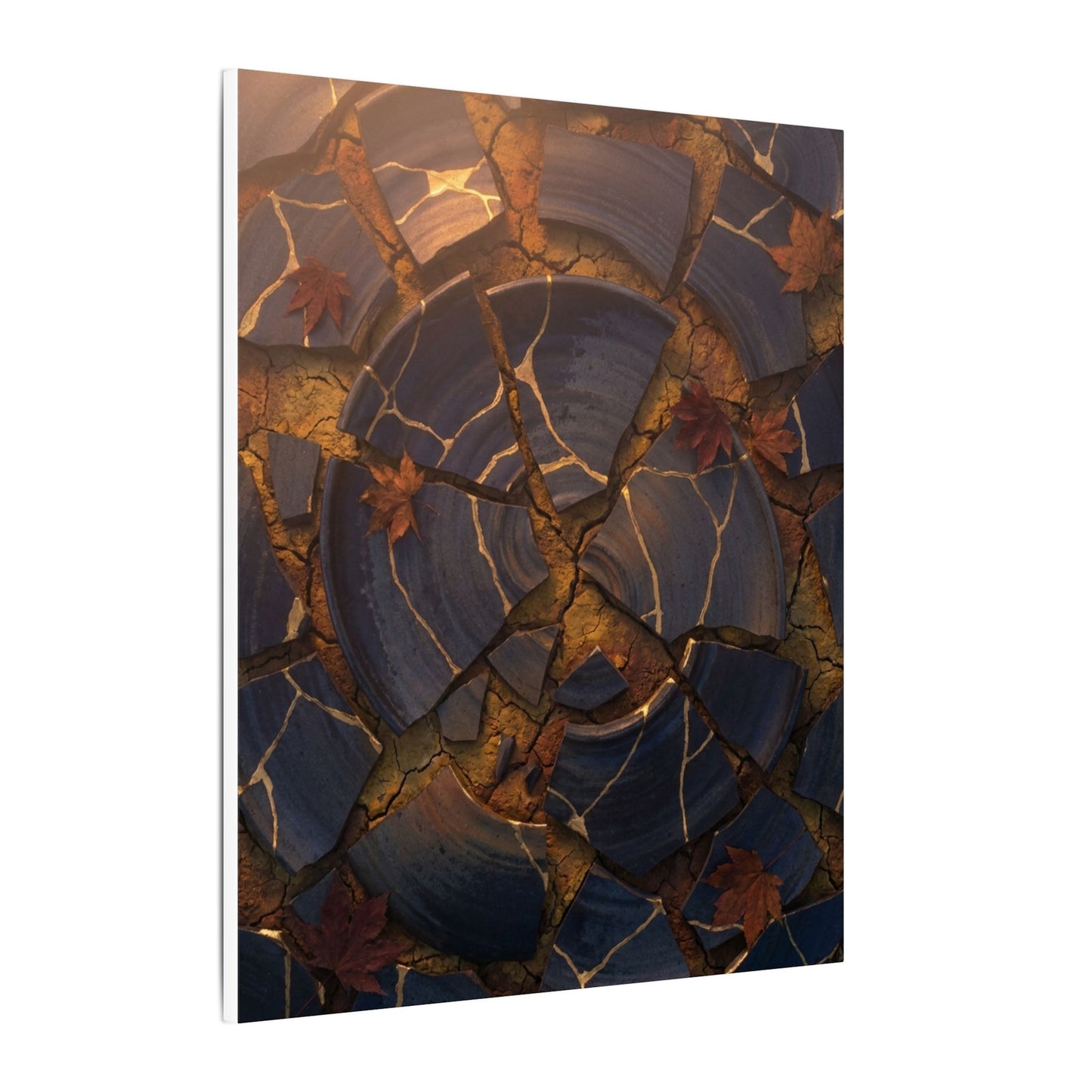 Autumn Cracked Earth Gold Repair Canvas Art | Philosophical Decor