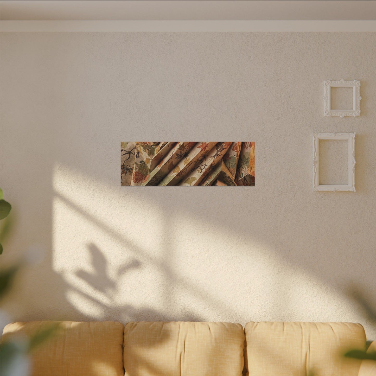 Paper Fold Autumn Canvas Art | Japandi Earthy Design