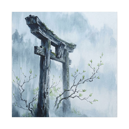 Torii Gate Canvas Art | Spring Zen Sumi E Art
