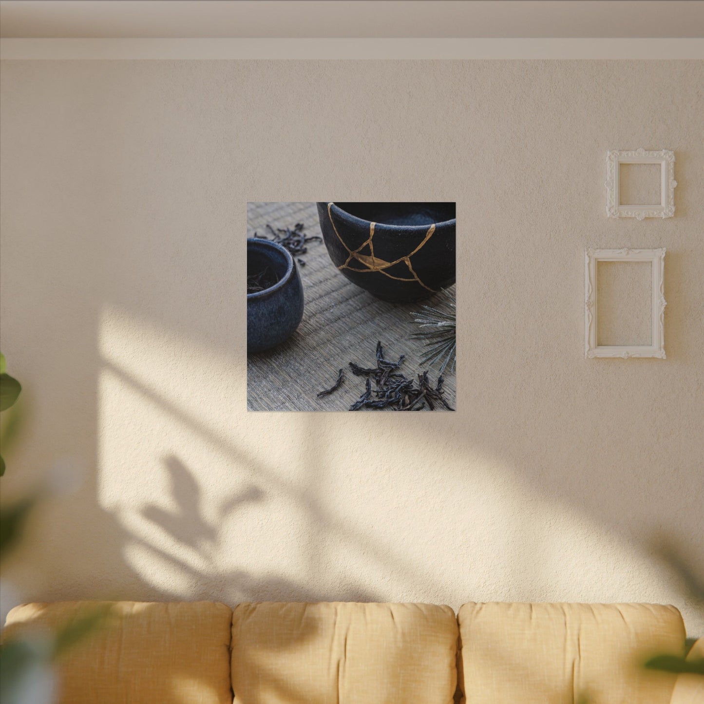 Kintsugi Tea Ceremony in Overcast | Gold Vein Canvas Art