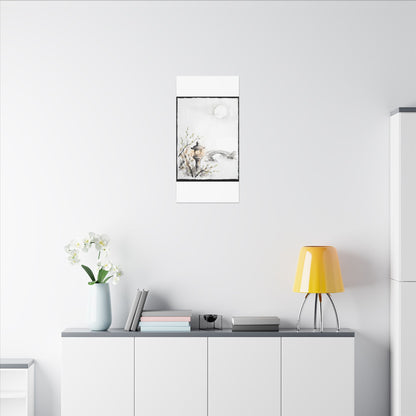 Moonlit Garden Spring Canvas Art | Zen Contemplative Design