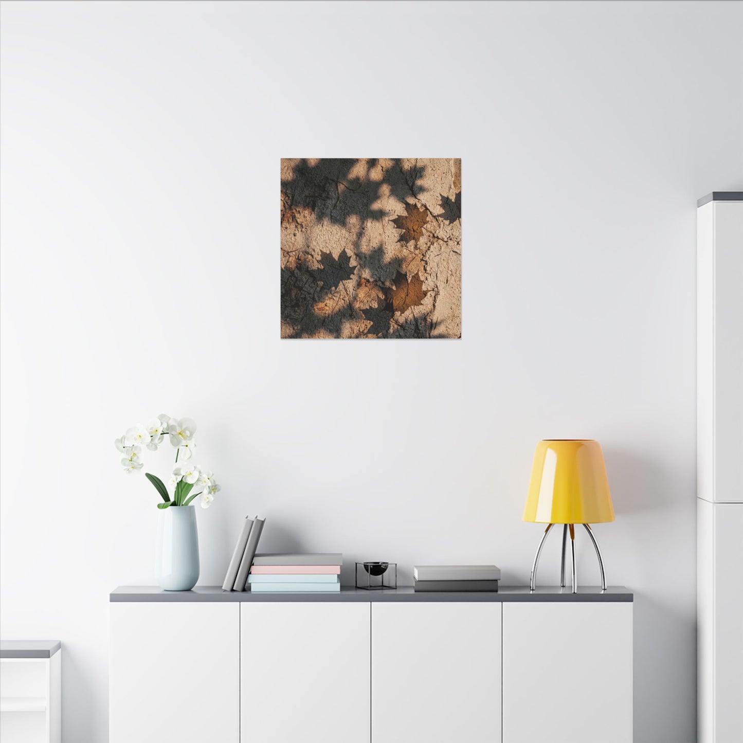 Cozy Shadow Play Canvas Art - Texture Japandi