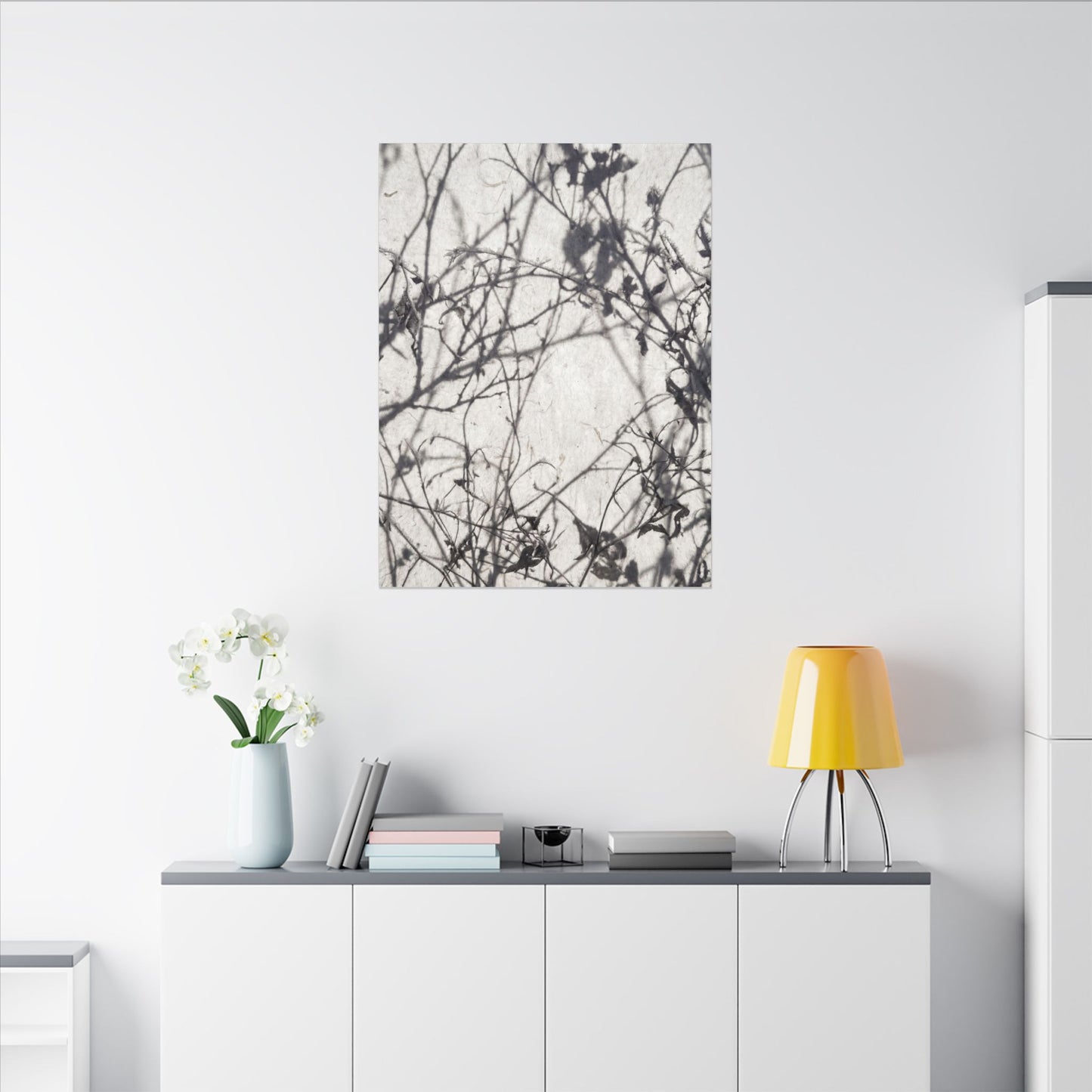 Winter Shadow Play Japanese Pattern Canvas Art | Elegant Decor