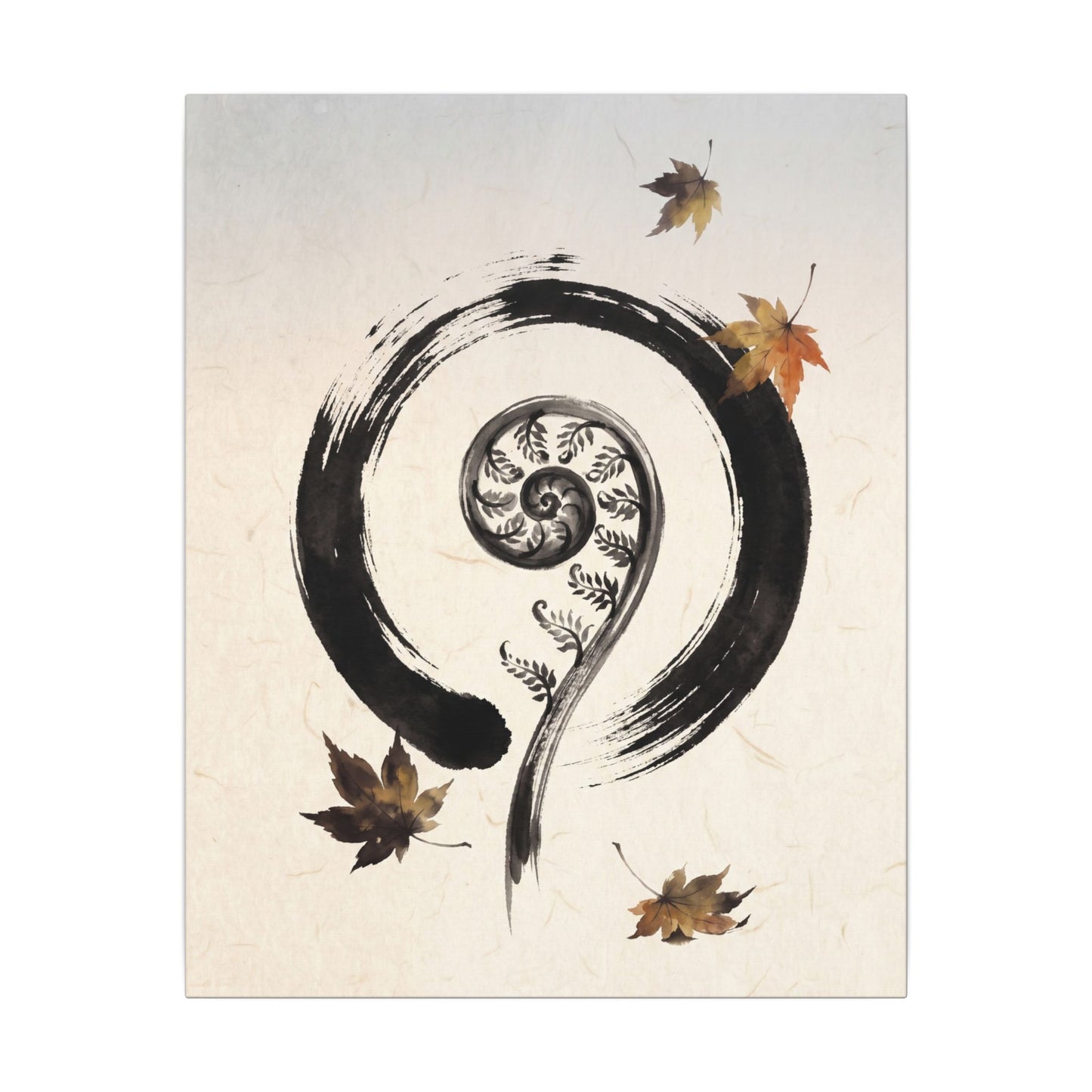 Fern Unfurling Autumn Canvas Art | Zen Peaceful Design