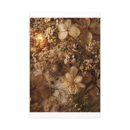 Spring Dried Flowers Japanese Pattern Canvas Art | Earthy Decor
