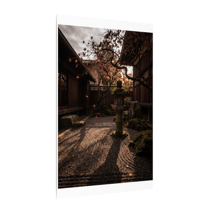 Seijaku Stone Lantern Canvas Art - Dark Japandi Shadow Zen