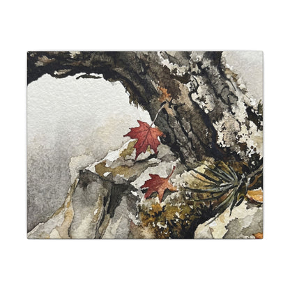 Pine Tree Autumn Canvas Art | Japandi Earthy Design