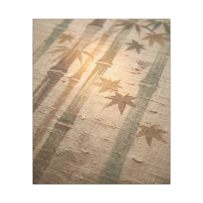 Autumn Bamboo Grove Japanese Pattern Canvas Art | Neutral Decor