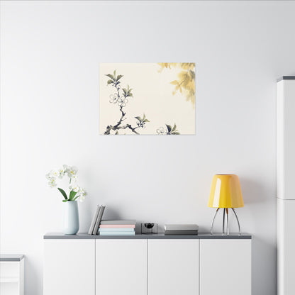 Kanso Cherry Blossom Canvas Art - Zen Sumi E