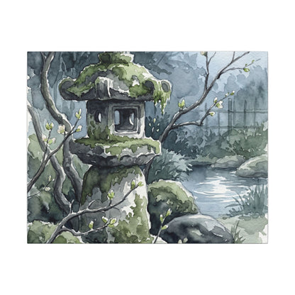 Moonlight Stone Lantern Canvas Art - Japandi Seijaku